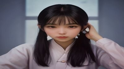 用户在手机上使用红桃网内容发现功能，界面显示个性化推荐内容流，背景为现代简约风格书房